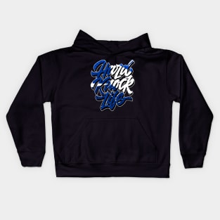 Hard Knock Racer Blue Retro Sneaker Art Kids Hoodie